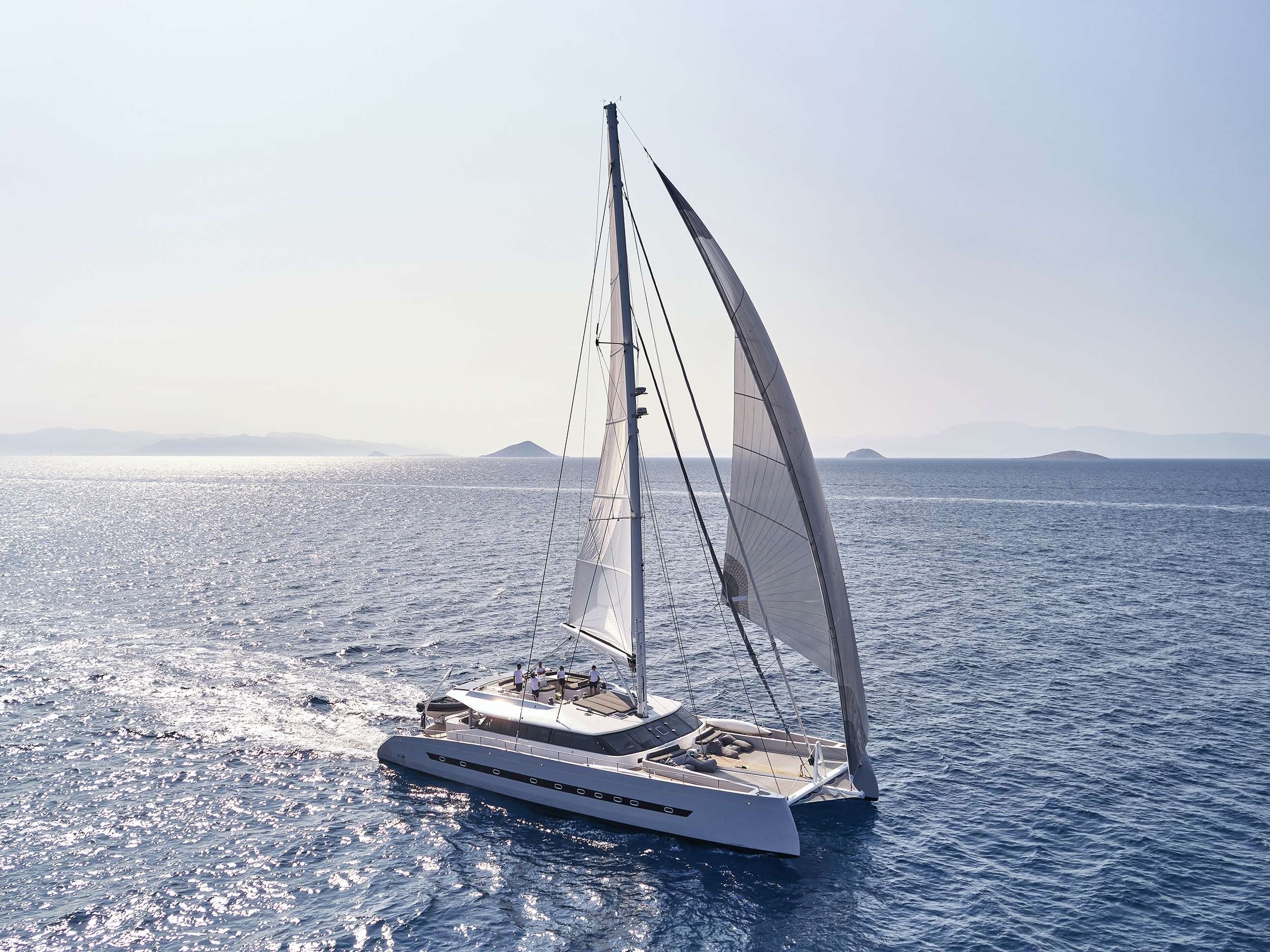 luxury catamaran for 10 guests greece